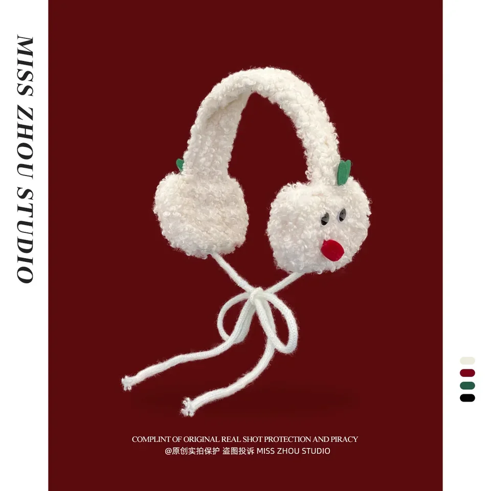 일본 귀여운 플러시 귀마개, 여성용 슈퍼 소프트 겨울 귀마개