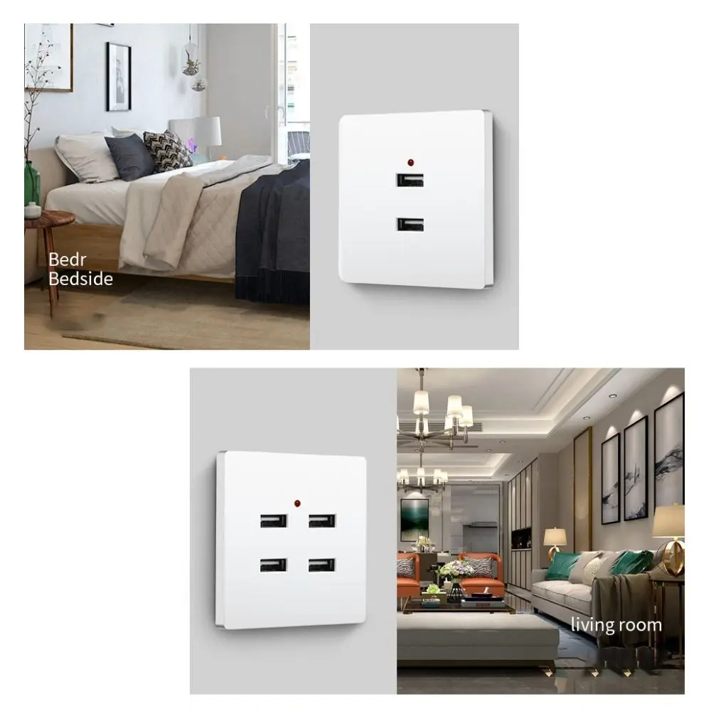 2/4 منافذ مكتب استخدام 36 فولت إلى 5 فولت جدار مخرج التوصيل منفذ شاحن محطة محول الطاقة الكهربائية