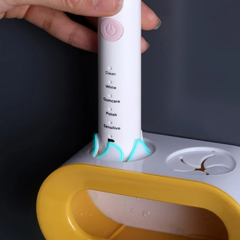 Electric Toothbrush Holder Double Hole Self-adhesive Stand Rack Wall-Mounted Holder Storage Space Saving Bathroom Accessories image 3