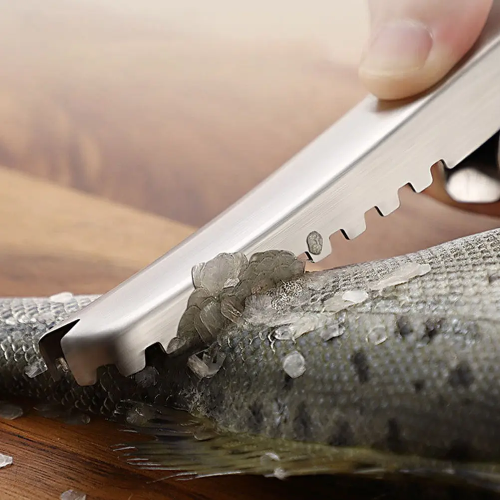 

1Pcs Stainless Steel Fish Scale Scraper Ergonomic Handle Non-Slip Efficient Scales Removal Kitchen Fish Cleaning Tool
