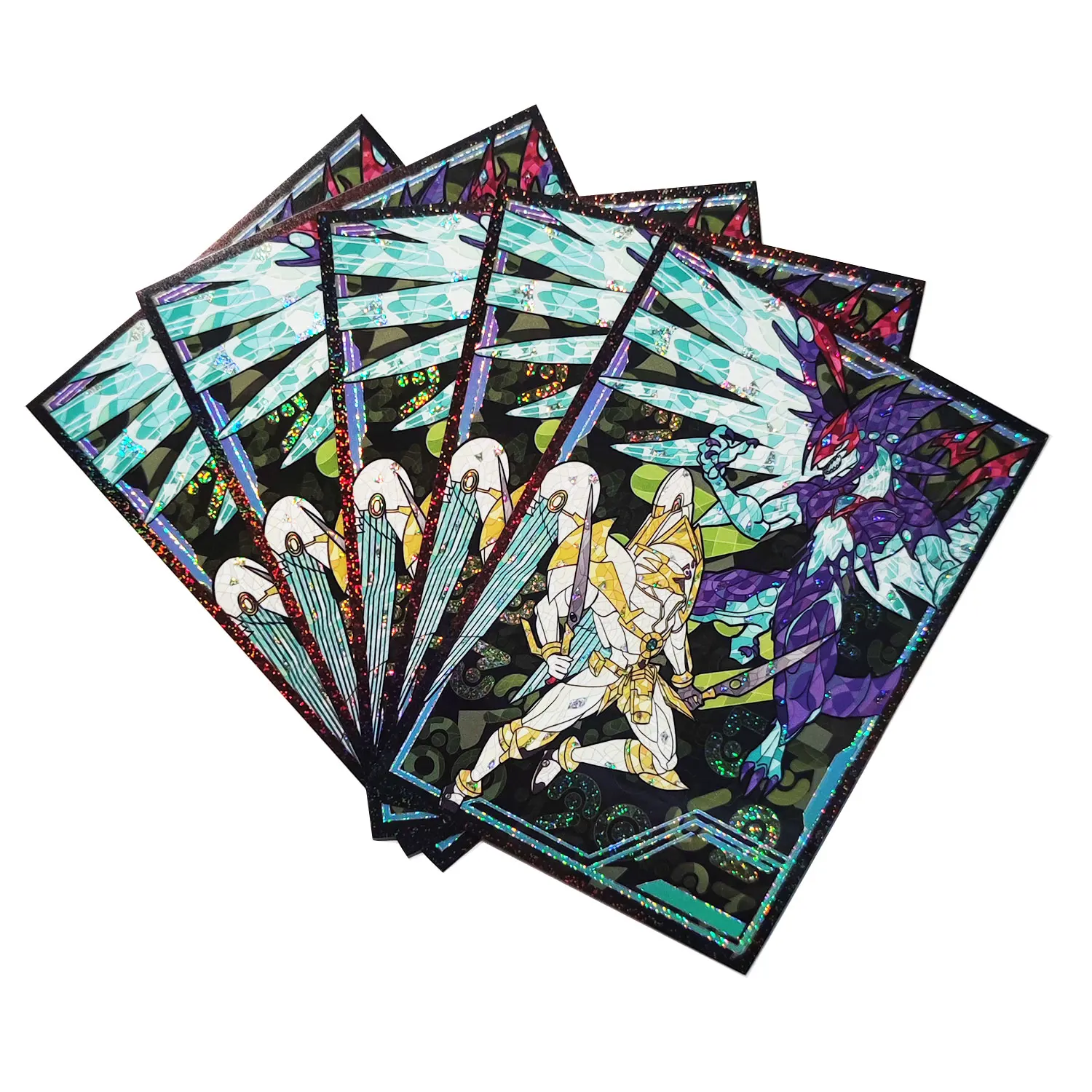 

60 шт., 63x90 мм, защита для коллекционных карточек, голографическая анимация, рукава для карт YuGiOh, щит, лазерная милая крышка для колоды карт, японский размер