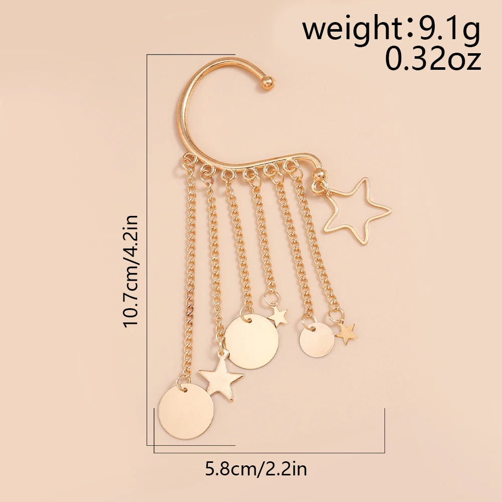 Aihua Neue Stylist Gold Farbe Mini Stern Herz Ohrringe Für Frauen Ohr Clips Ohrringe Kein Piercing Lange Ohr Manschette Schmuck Geschenke – Detail 7