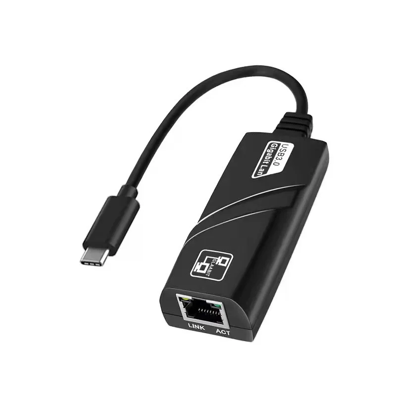 Kartu jaringan berkabel USB ke Rj45, adaptor Ethernet kecepatan tinggi 100/1000Mbps Tipe C ke RJ45 Lan untuk PC Laptop