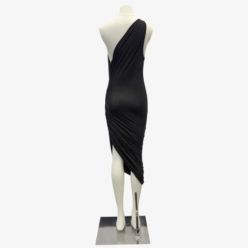 HKSH Summer New Women Tide Dress Solid Color Sheath Asymmetric Shoulder Slim Fit Sexy Elegant Stylish High Street Dresses HK8207