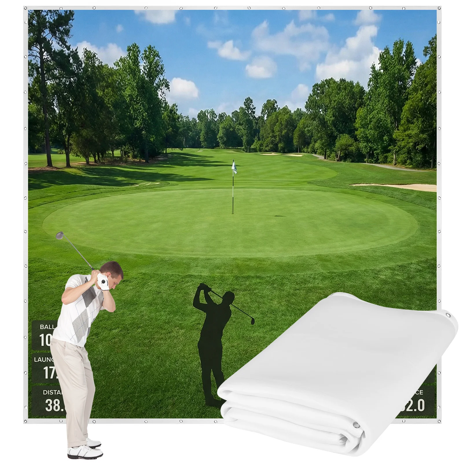 

Golf Simulator Impact Screen Easy To Install Golf Simulator Hitting Screen High Impact Resistance Single Layer Sound Absorbing