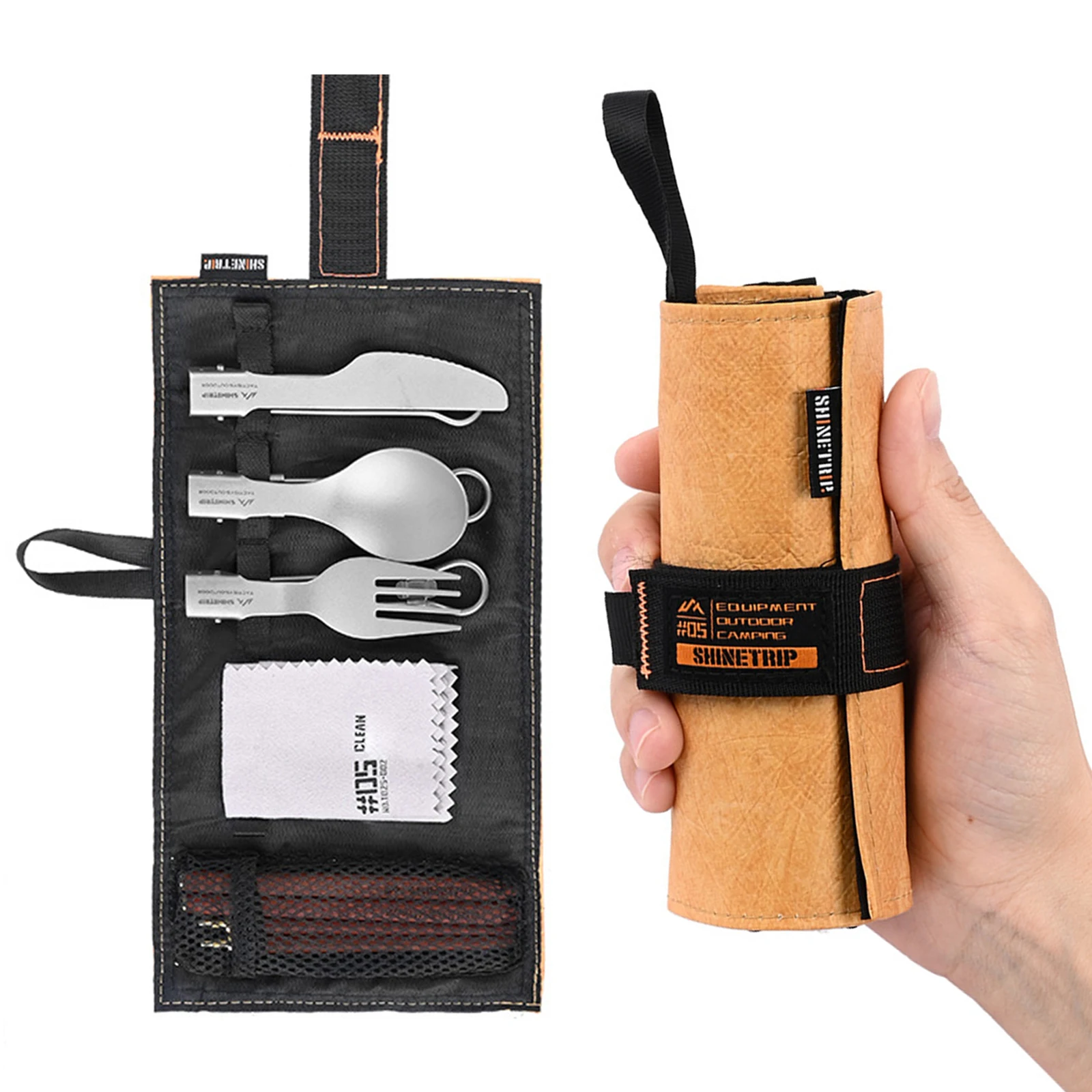 Camping Cooking And Eating Set - Juego de Cubiertos Plegables Portátiles para