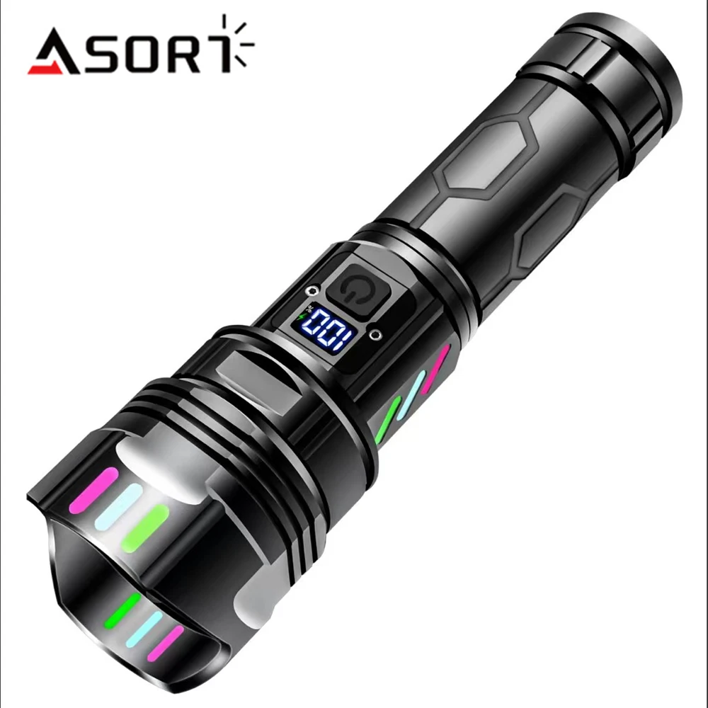 

High Power LED Flashlight Powerful Strong Light Lantern USB Rechargeable Long Range Tactical Torch Outdoor Camping Waterproof