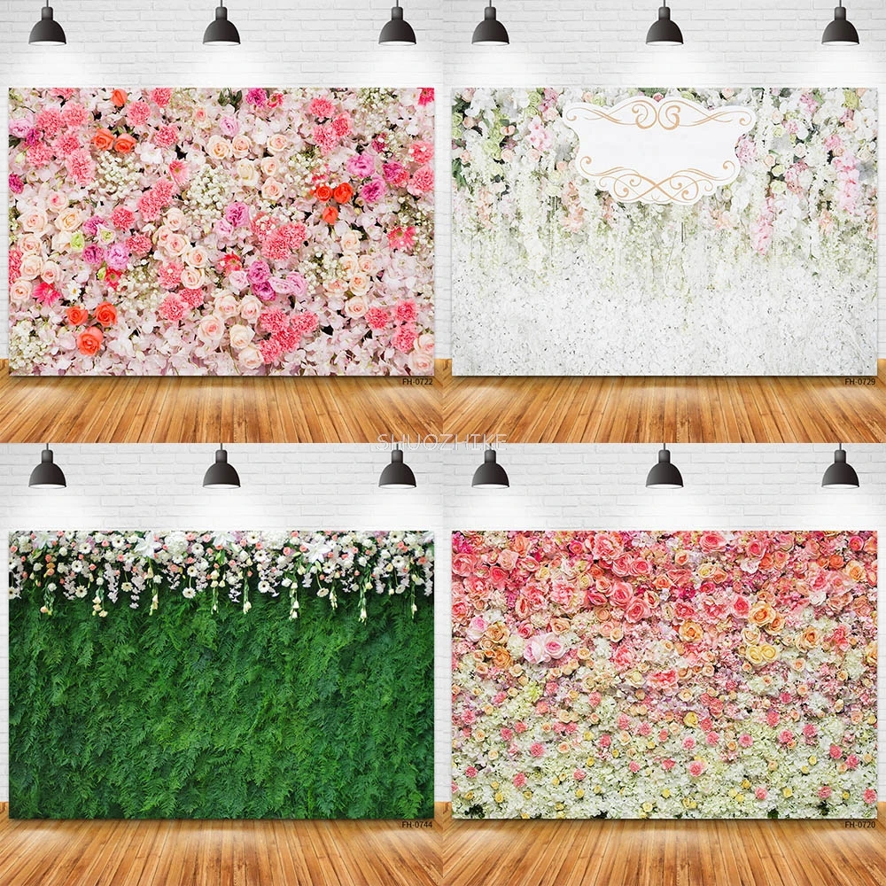 

Valentine's Day Photo Flower Wall Party Banner Background Baby Shower Bridal Wedding Diy Photography Backdrops Photocall