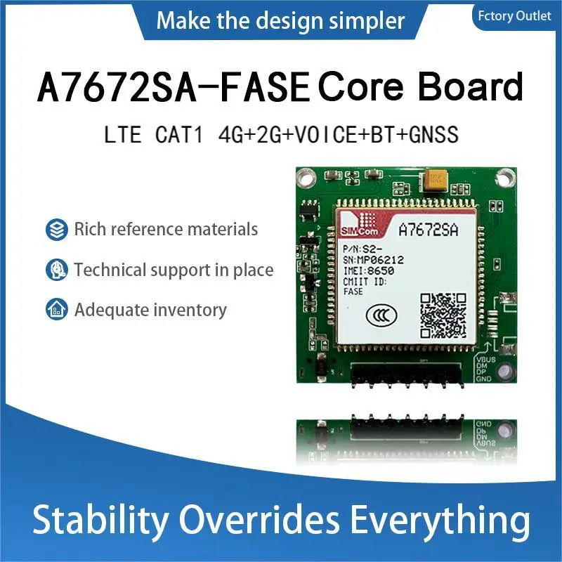 A7672SA-FASE A7672SA-LASE 4G Cat 1 with GSM GPS Module development Core Board TTL Serial Port 1PCS