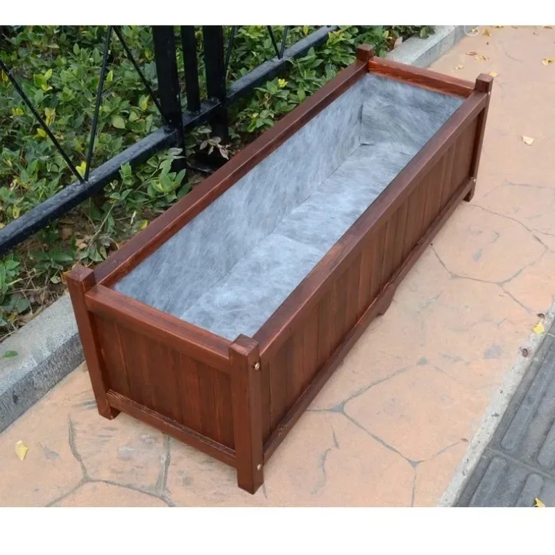 

Preservative wood flower box Outdoor planting box Balcony courtyard Outdoor fence Flower