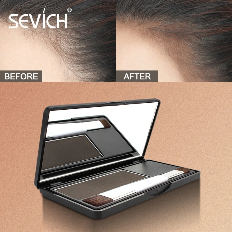 Sevich-Polvo de línea de pelo impermeable, 8g, 4 colores, Unisex, sombra de retoque de raíz de pelo, sombra de pelo en polvo para corrector de línea