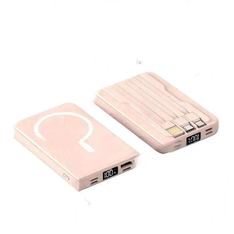 

10000 MA Magnetic Portable Wireless Charging Power Supply Small Portable with Cable Ultra-Thin Mini Power Bank