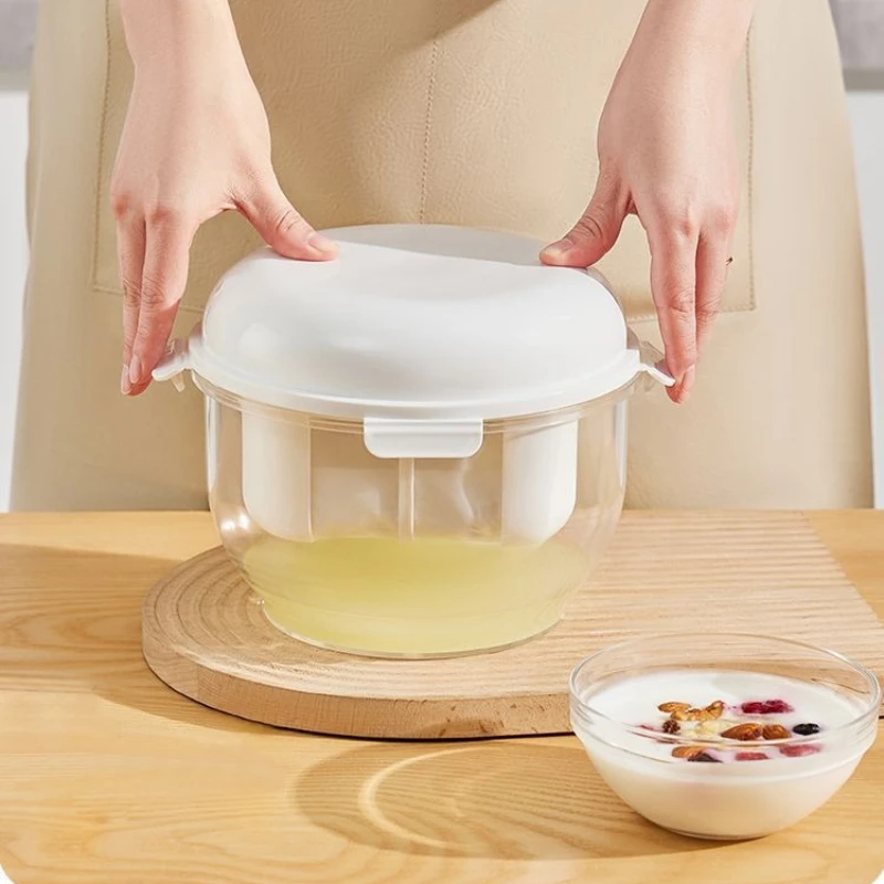 Colador de yogur premium: fabricante de yogur casero espeso y cremoso, filtro de malla reutilizable sin BPA con tapa