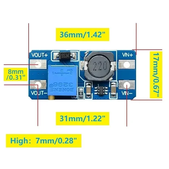 MT3608 DC-DC modulo Boost regolabile 2A Booster Board Boost Module TYPE-C MICRO USB 2V-24V a 5V 9V 12V 28V per Arduino