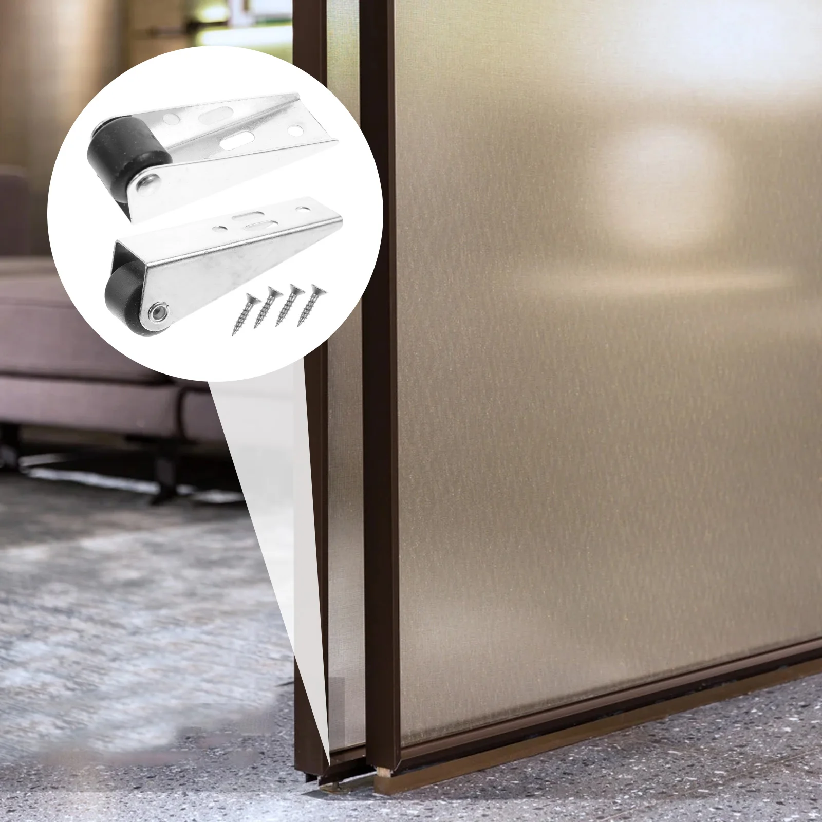 

2pcs Mobile Door Load-bearing Wheels Quiet Circular Vertical Track Sliding Hardware Barn Replacement Black Gray