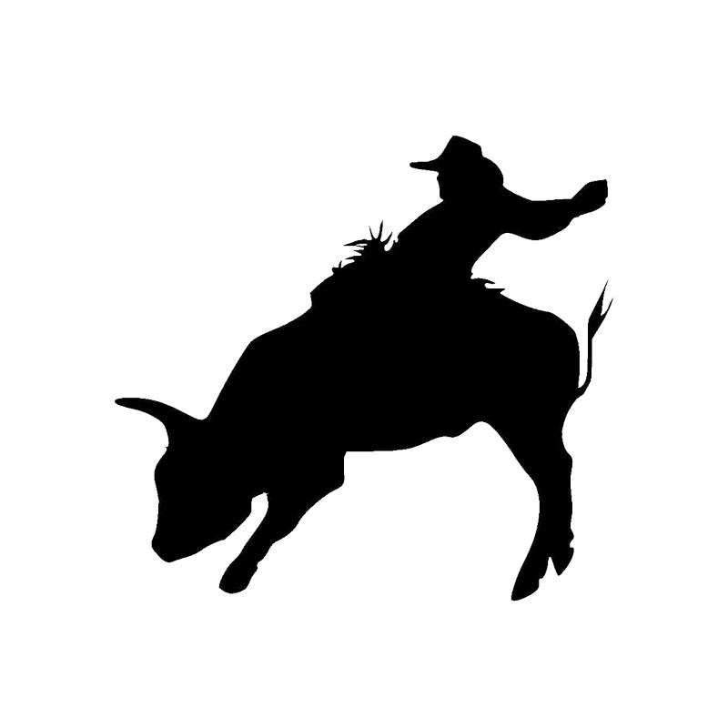 Car Stickers Funny Riding Bison Cowboy Fitness PVC Car Decoration Accessories Stickers Creative Waterproof Black/white,15cm*14cm