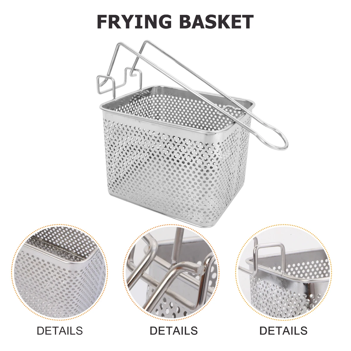 

Stainless Steel Frying Basket Wire Mesh Strainer Potato Chips Colander Mini Fryer Potatoes Oil Drain Kitchen Tools Food Strainer