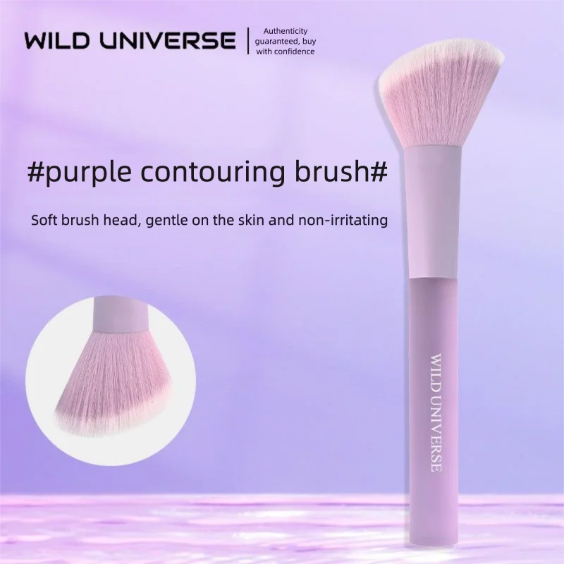 Purple Slanted Contactor Brush, Side Face Shadow Blush Brush, Soft Bristle Powder Brush, Large Facial Makeup Brush