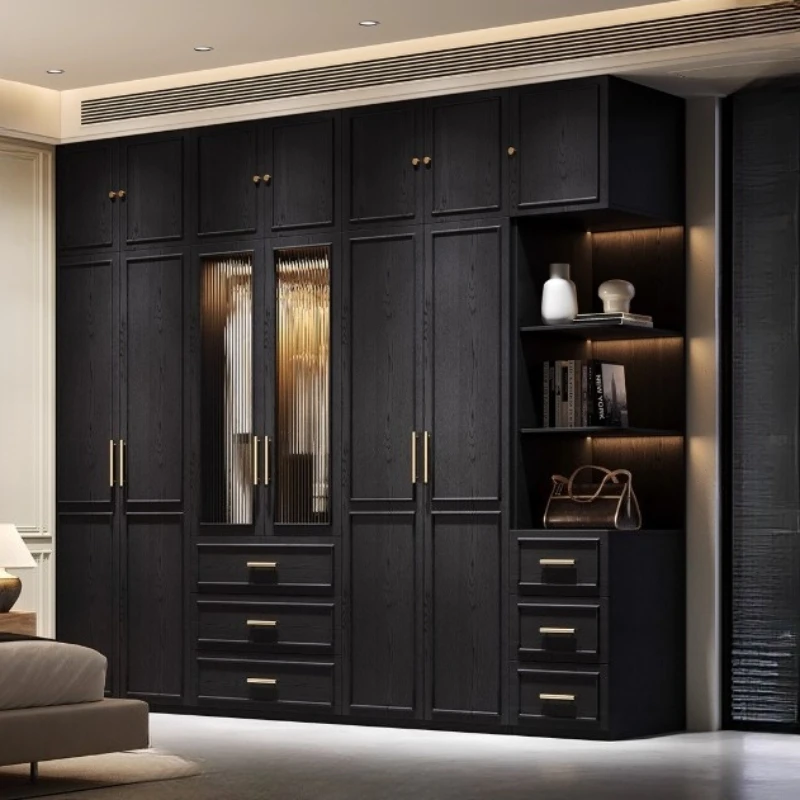 Retro Home Use Double wardrobe Drawers clothes closet Organizer storage Bedroom wardrobe Comforter guarda roupa room furniture