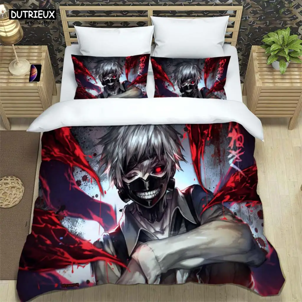 Japanese Fashion Anime Digital Printing Polyester Bedding Set For Boys And Girls, Youth Bedding Set, Couple Gift