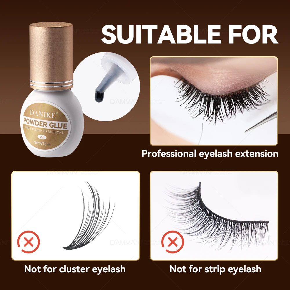 5Bottles 5Ml Strong Hold Eyelash Glue for Lash Extension Long-Lasting 6-7Weeks Individual Lash Adhesive Perfect For Professional