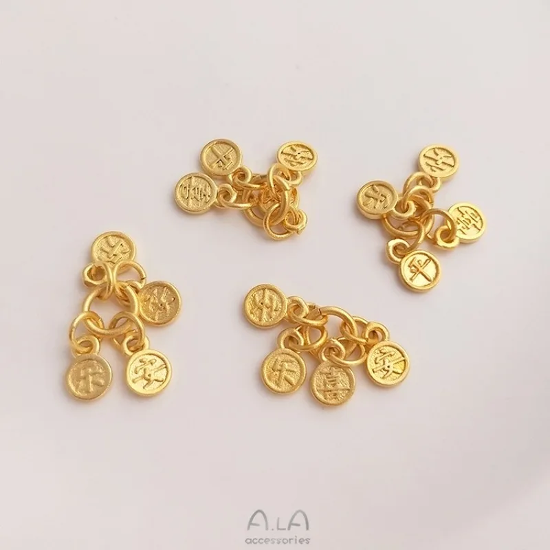 

Vietnamese Sand Gold, Peace And Joy Pendant, Handmade Pendant Combination, Can Be Split DIY Bracelet, Bracelet Accessories