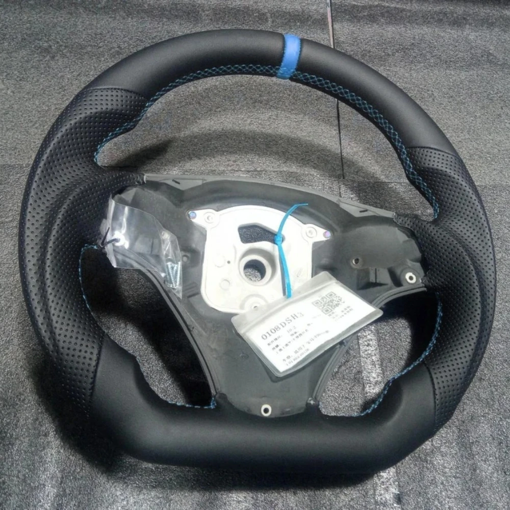 Lederen Stuurwiel Voor BMW E90 E92 E93 M3 328i 335i 135i E60 Stuurwiel Platte Bodem Rode Streep Auto Accessoires 2005-2012