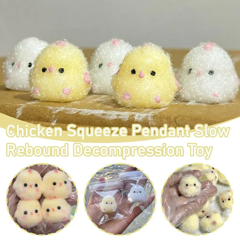 Cute Chick Stress Relief Toy Cartoon Slow Rebound Super Squeeze Relie Stress Pendant Gift Bounce Q Gift Decorative Mini Bab T7X2