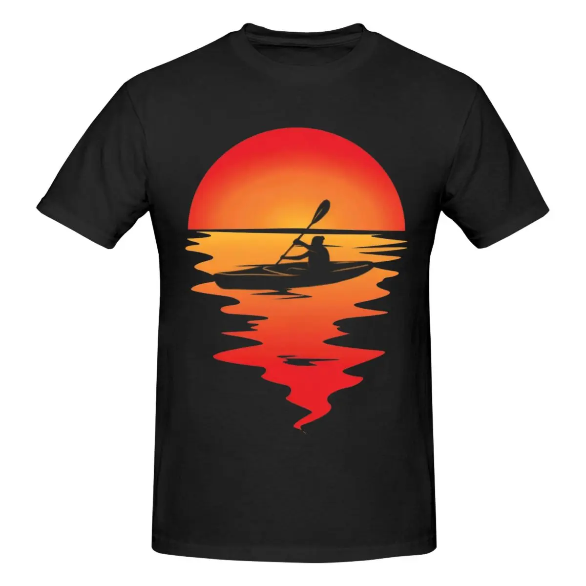 Men Kayaking Sunset Vintage T Shirt Vintage Cotton Shirt Men
