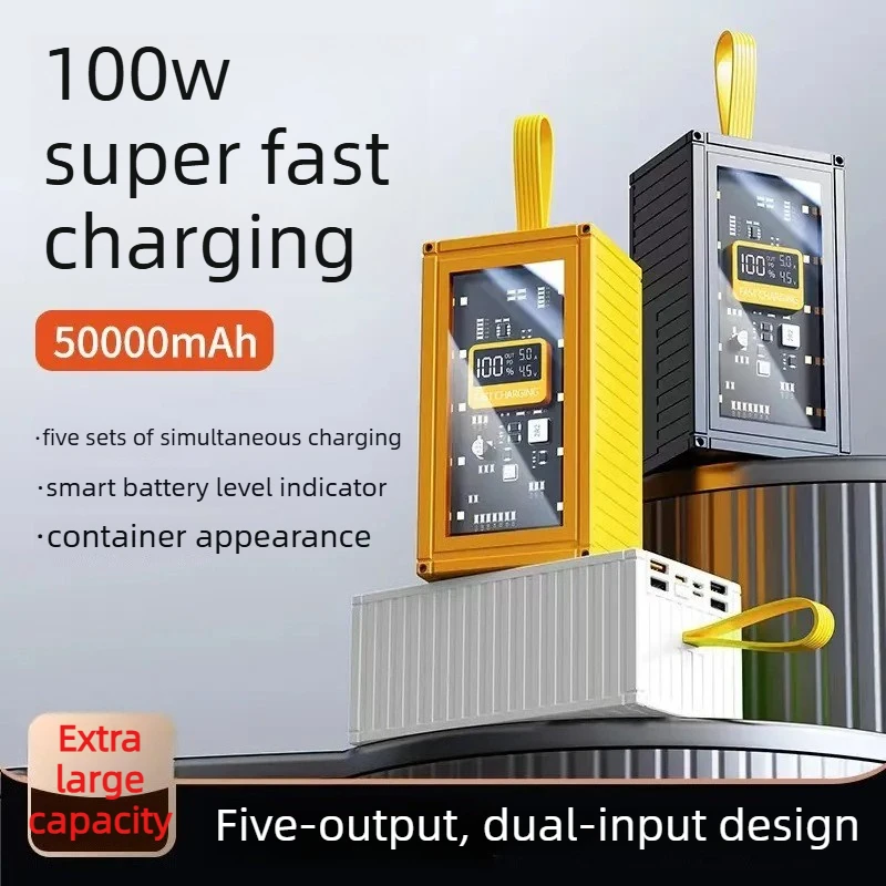 22.5W 50000mAh Portable Power Bank for Outdoor Use Transparent Design Super Fast Charging