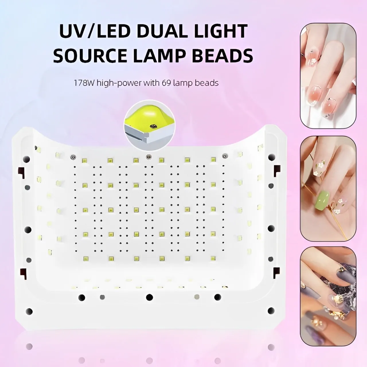 قابلة للشحن الأشعة فوق البنفسجية LED مسمار مصباح 69 المصابيح اللاسلكي مسمار مجفف ل هلام البولندية المهنية مسمار الفن مانيكير أدوات للمنزل وصالون