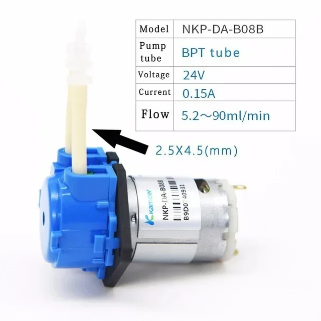 DC 12V 24V Dosierpumpe Schlauchpumpen Dosierkopf mit Anschluss Arduino Aquarium Lab Analytic Diy Flüssigkeiten Motorwerkzeug