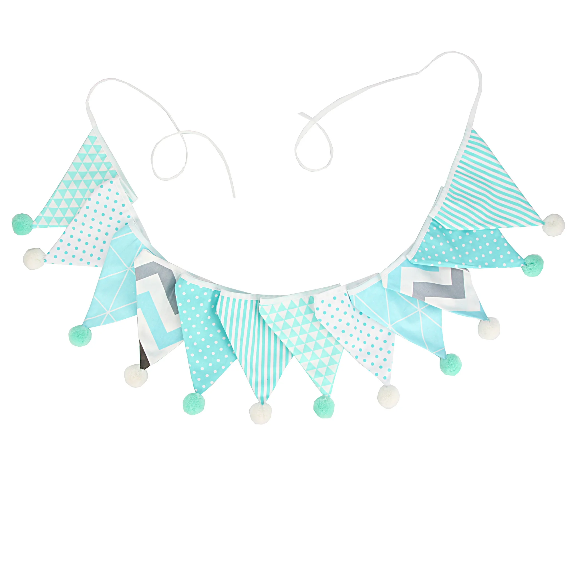 3,2 m Vintage-Blumenstoff-Wimpelkette, 12 Wimpel-Flaggen mit Kugeln, Hochzeit, Party, Dekoration, Banner, Zuhause, Babyparty, Karneval, Girlande – Detail 18