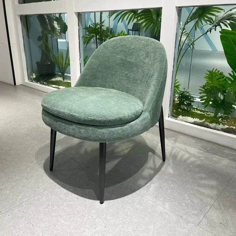 A  Italian Home Dining Chair Cotton and Linen Backrest Leisure Hotel Coffee Shop Conference Chair