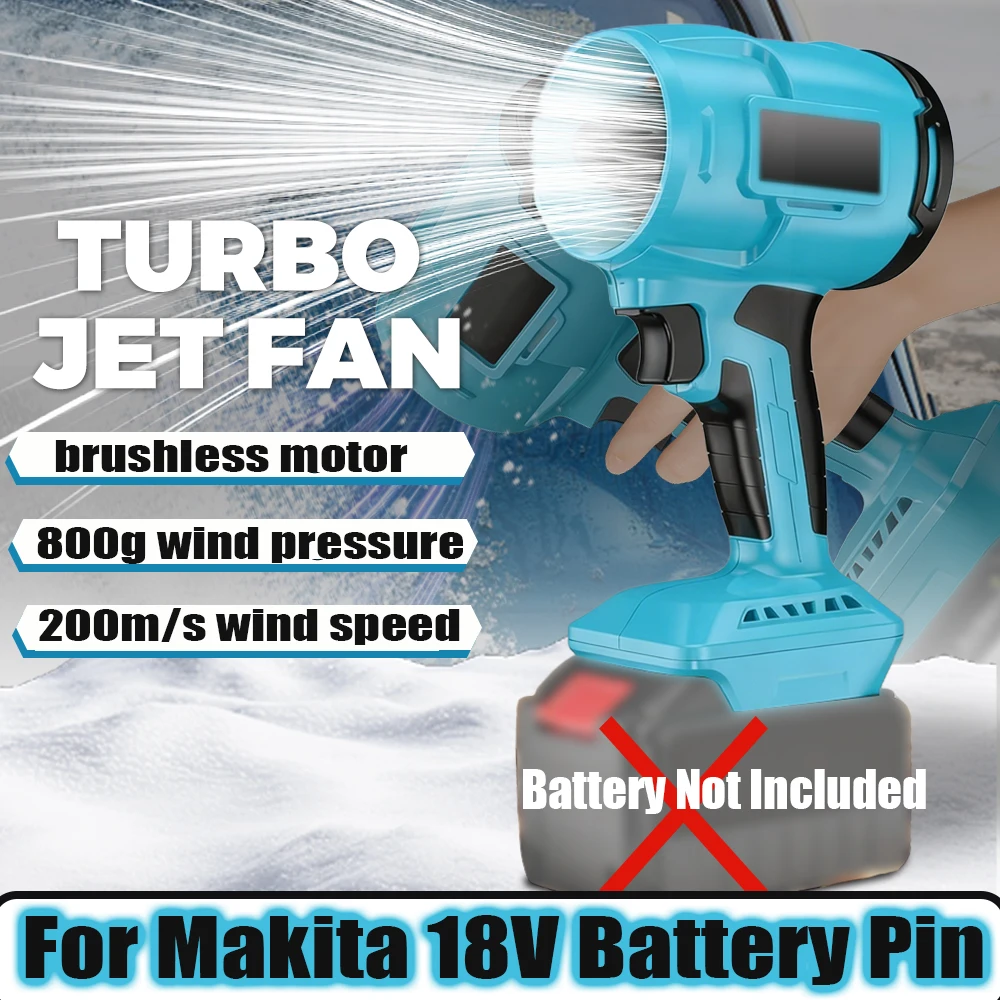 

Беспроводной электрический турбовентилятор, мощная ручная воздуходувка для удаления пыли и снега, турбинный вентилятор для листьев, для Makita 18V-21V, без аккумулятора