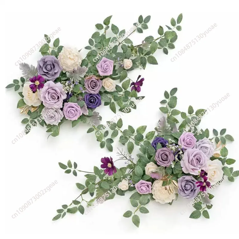 

2pcs Flower Row Background Arrangement Artificial Flowers Wedding Decoration Car Decor Flower Arch Home Table Garden Decor