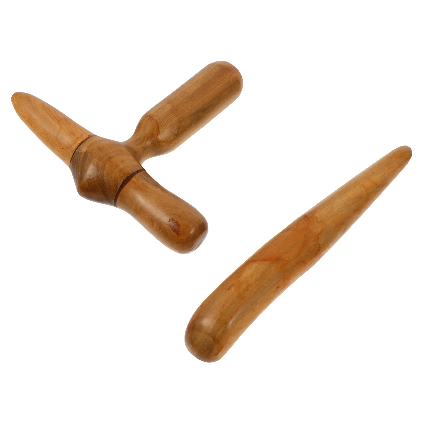 2 Pcs Wooden Massager Cross Shaped Board Tool Body Scraping Massaging Beauty Plate Facial Face