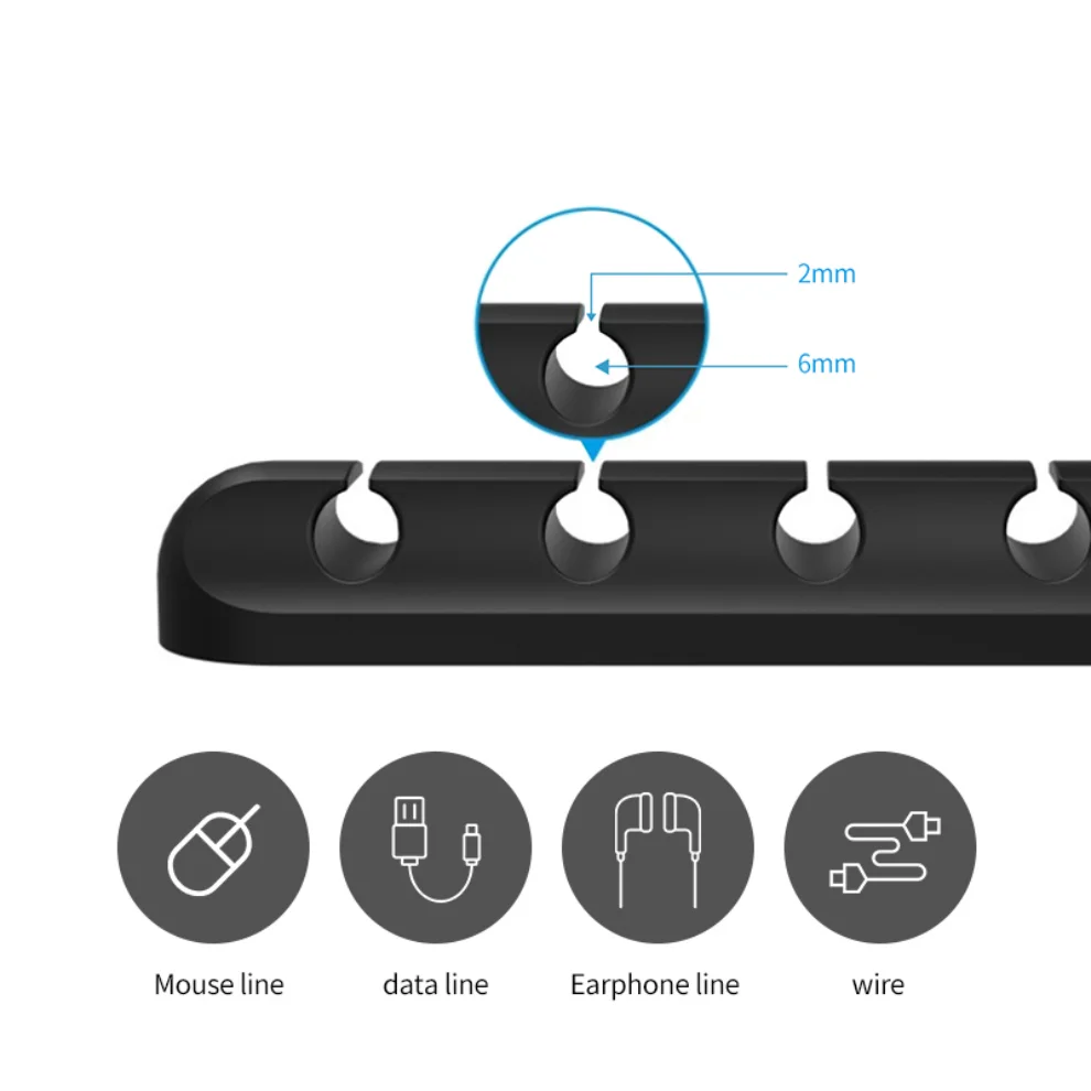 LccKaa Cable Holder Clips Cable Management Cord Organizer Clips Silicone for USB Charging Cable Mouse Cable Wire PC Office Home