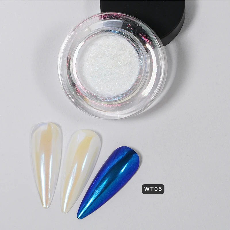HNDO Neue 10 Farben Aurora Magic Mirror Pulver Nagel Glitter Chrom Pigment Staub Effekt für Nail art Decor Maniküre Design 2025