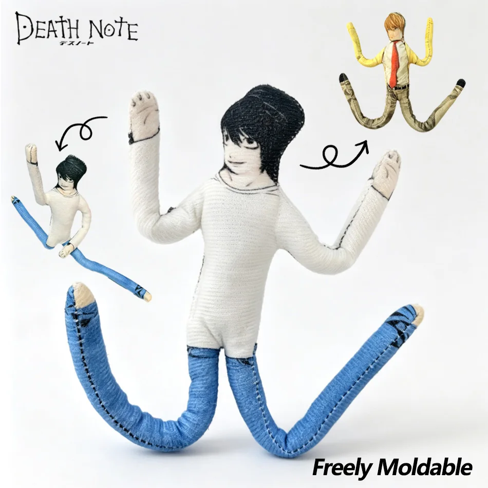 Poupée abstraite Anime Death Note L·Lawliet & Yagami Light de 24 cm, figurine articulée pliable, jouet en peluche librement poseable, compagnon de voyage