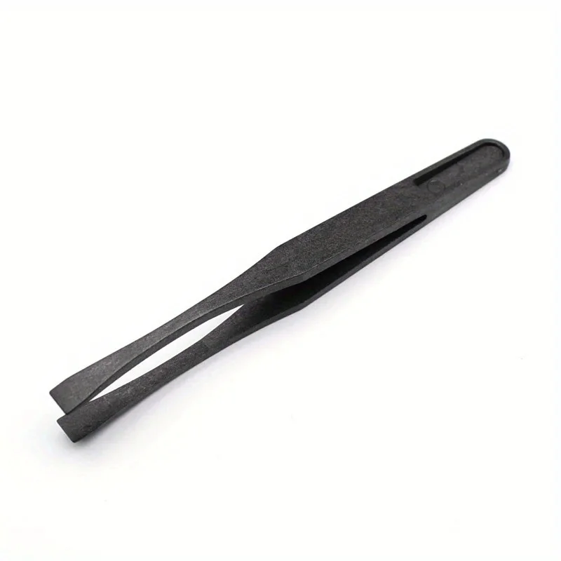 8pcs/set Portable Black Straight Bend Anti-static Plastic Tweezer Heat Resistant Repair Tool