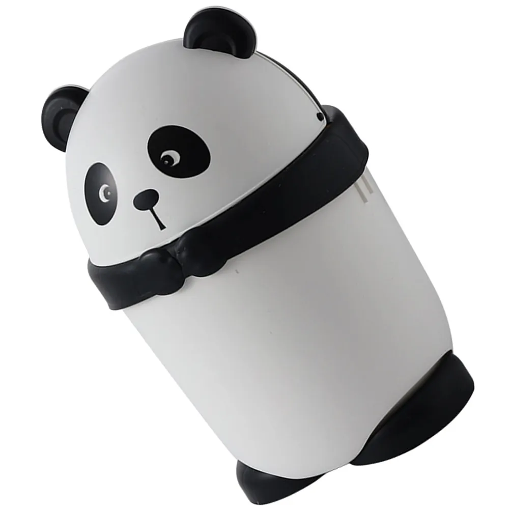 

Маленькая мусорная корзина с откидной крышкой в дизайне панды для кухни, ванной, рабочего стола, спальни, современная минималистичная корзина с откидной крышкой