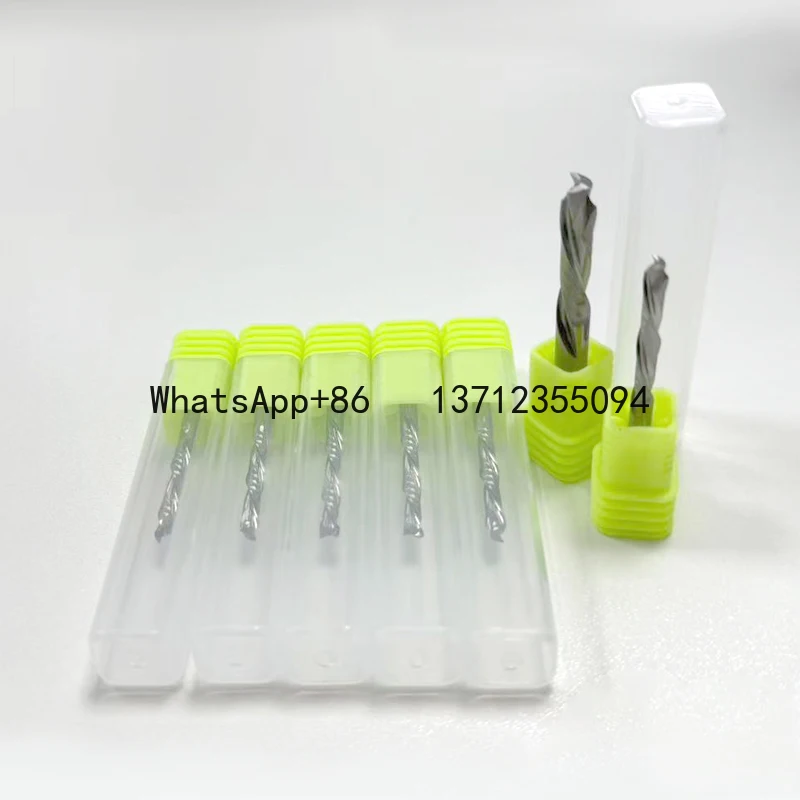 

10 шт. 3,175/4/5/6/8/10 мм две канавки вверх и вниз, спиральные твердосплавные фрезы - концевые фрезы для компрессионной древесины, ПВХ