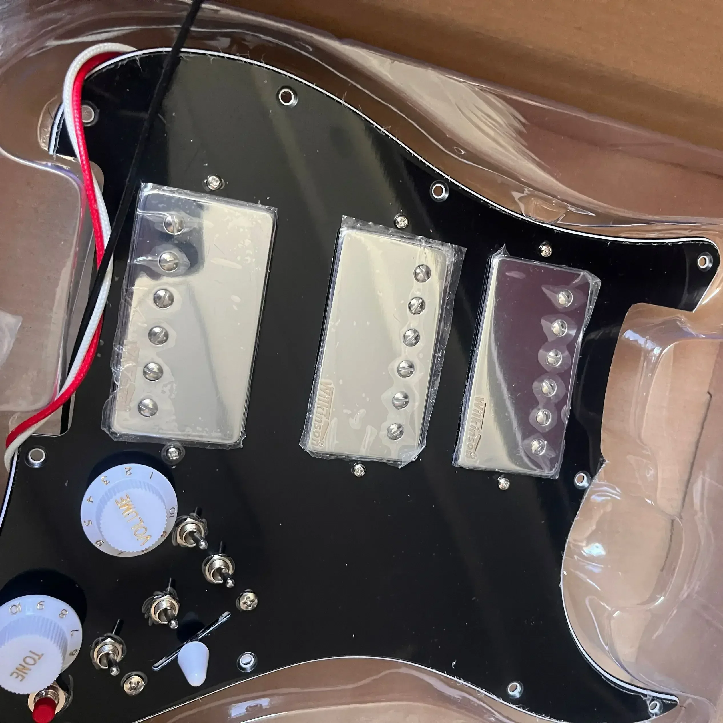 Guitar HHH Prewired Loaded ST Pickguard with Humbucker Alnico V Humbucker Pickups Coil Split Switch Set for ST Electric Guitar