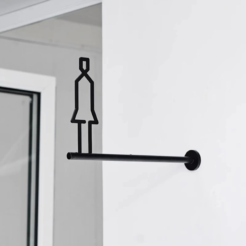 Segnaletica creativa per bagno unisex Indicatore 3D Segnaletica per porta in metallo da appendere lateralmente per WC pubblico