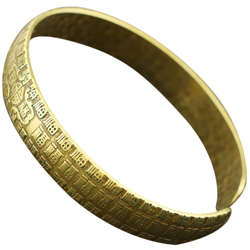 

Bracelets for Women Retro Brass Vintage Jewelry Bangle Craft Charms Golden Blessing Women's