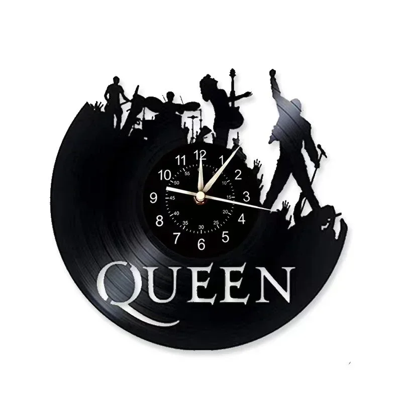 Queen Rock Band Wall Clock Modern Design Music Theme Classic Vinyl Record Clocks Wall Watch Art Decor Gifts Musician