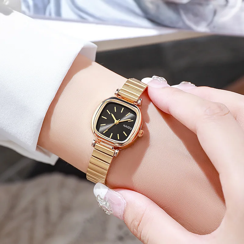 Brand Small Square Ladies Watches Adjustable Stainless Steel Strap Quartz Wristwatches for Women Fashion Luxury Gift Clock