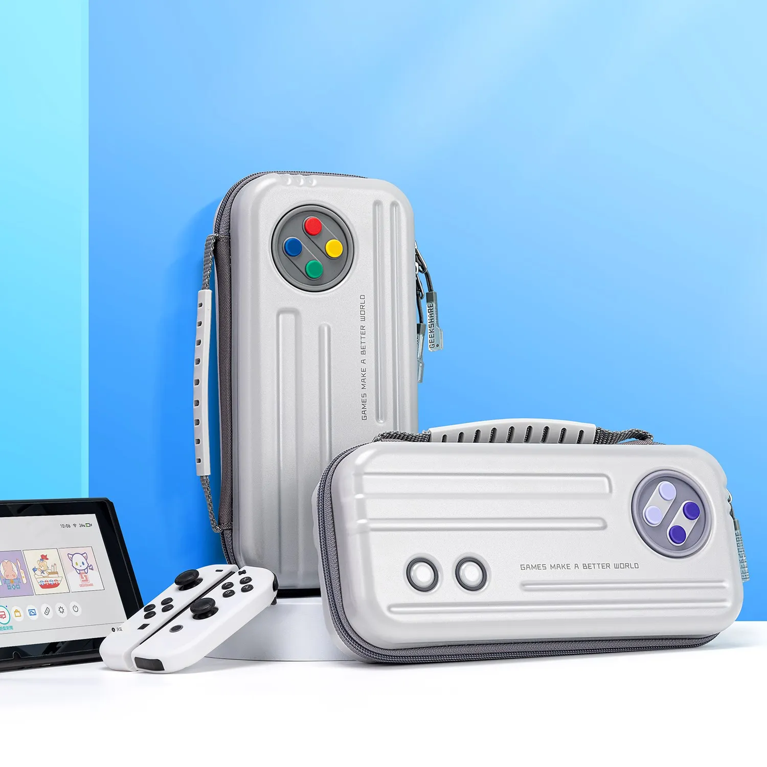 GeekShare podręczny schowek-organizer dla Nintendo przełącznik OLED czas konstrukcja maszyny Protables przypadku dla NS akcesoria wysokiej Quality Box