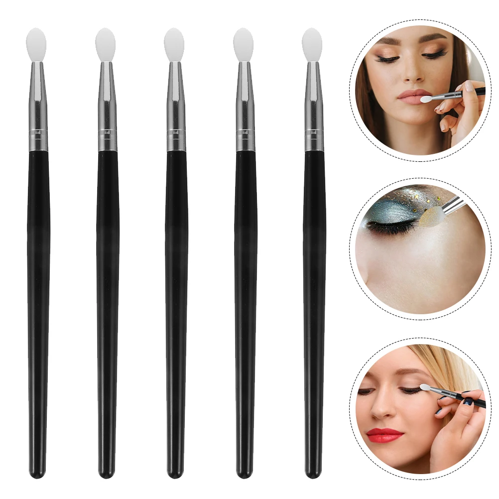 Pennello per labbra in silicone da 5 pezzi, piccolo applicatore per balsamo per labbra, lucidalabbra, strumento per il trucco, accessorio di bellezza portatile per cosmetici liquidi